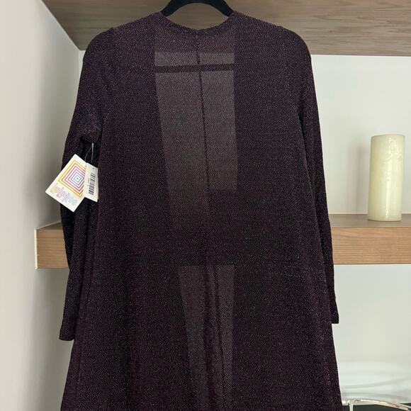 Lularoe Sarah Cardigan in Black Shimmer - Picture 8 of 9